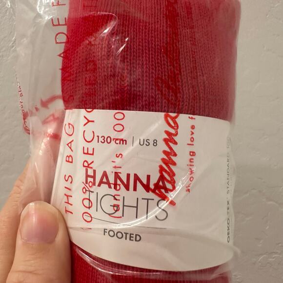 NWT Hanna Andersson Red Footed Tights - Picture 2 of 3